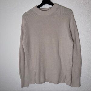 Lululemon Merino Wool-Blend Ribbed Crewneck Sweater White Opal